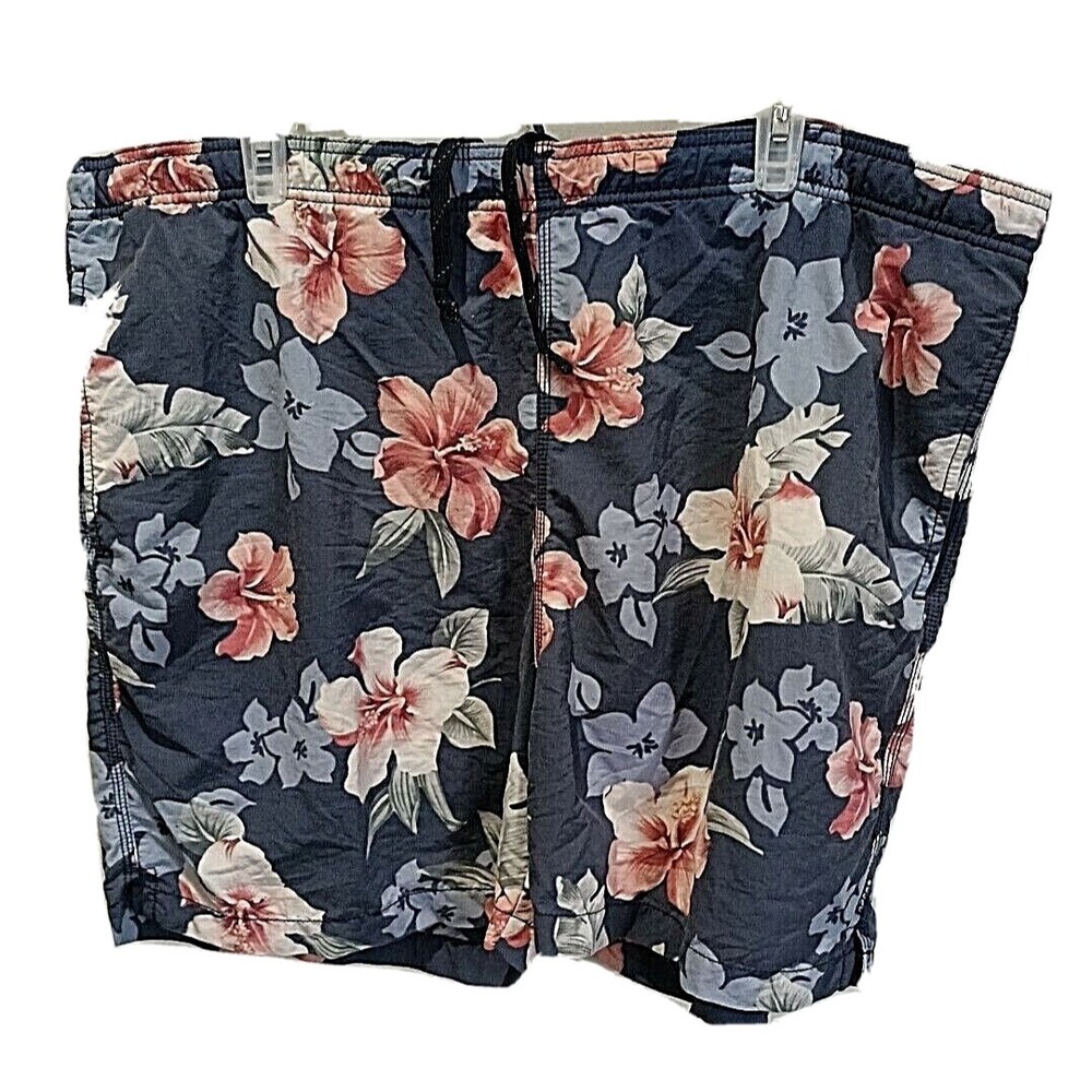 Tommy Bahama Relax Men's Size Large Blue Floral Print Board Shorts Swim Trunks